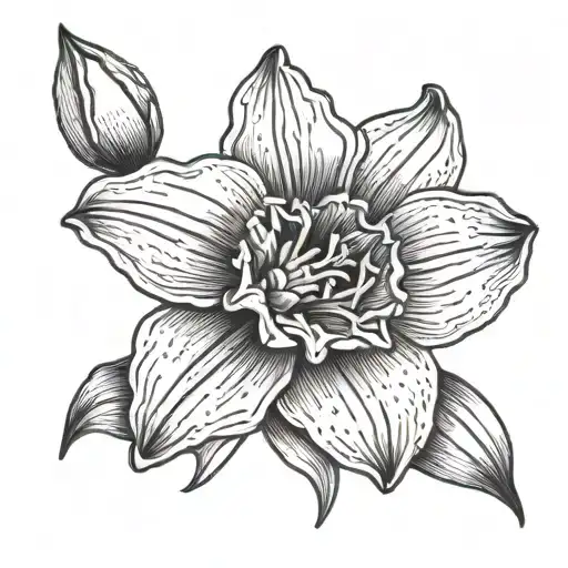 Daffodil dot work tattoo design tattoo design idea