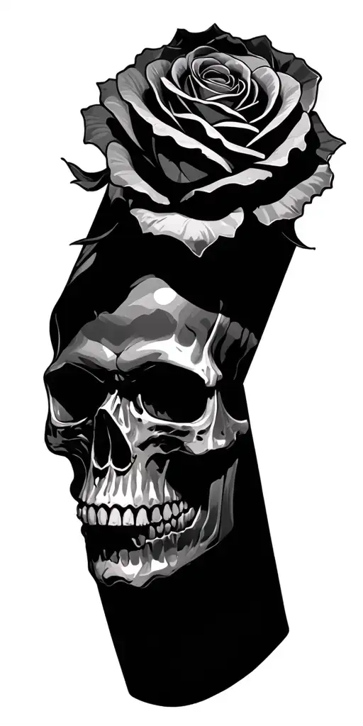 skull roses engine aruba tattoo design idea