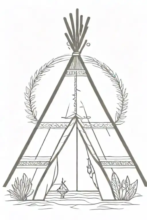 teepee, wild west tattoo design idea