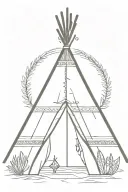 teepee, wild west tattoo design idea