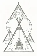 teepee, wild west tattoo design idea