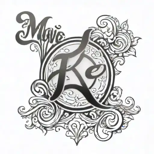 mans tattoo on chest “Kaylee & Kamden”  written out in a clear cursive with a background using the Libra zodiac sign  tattoo design idea