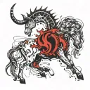 Capricorn zodiac sign tattoo design idea