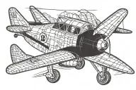 Jet plane with the number 18  tattoo design idea