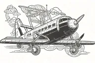 Jet plane with the number 18  tattoo design idea