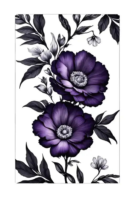 Violet And Primrose floral wrap design inspired tattoo design idea
