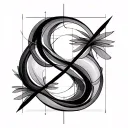 Symbolic abstract representation of change and stability tattoo design idea