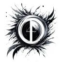Symbolic abstract representation of change and stability tattoo design idea