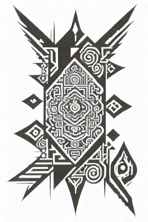 Aztec tribal design tattoo design idea