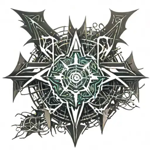 batman symbol with spikes tattoo design idea