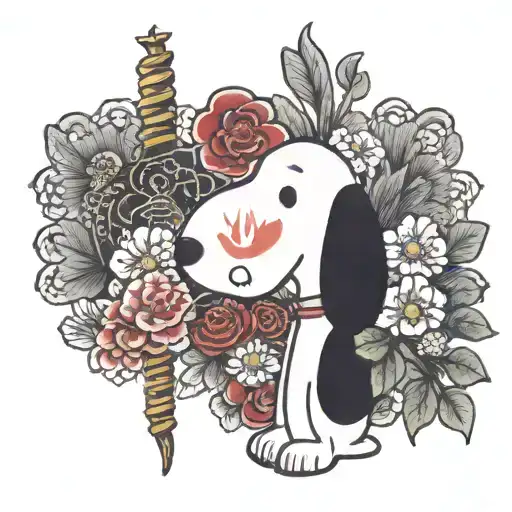 snoopy tattoo design idea
