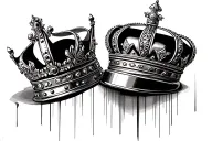 king and queen crown tattoo design idea