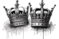 king and queen crown tattoo design idea