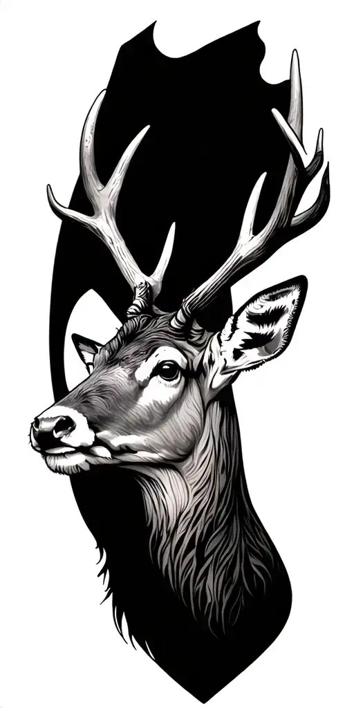 Stag head tattoo design idea