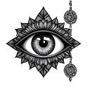 hamsa eye tattoo design idea