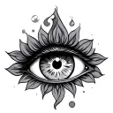 hamsa eye tattoo design idea