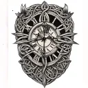 Celtic trinity knot clock face tattoo design idea