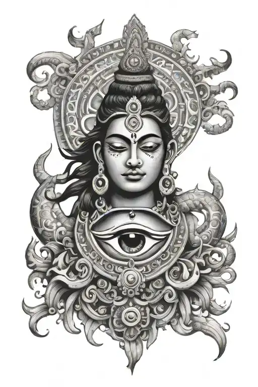 shiva third eye tattoo design idea
