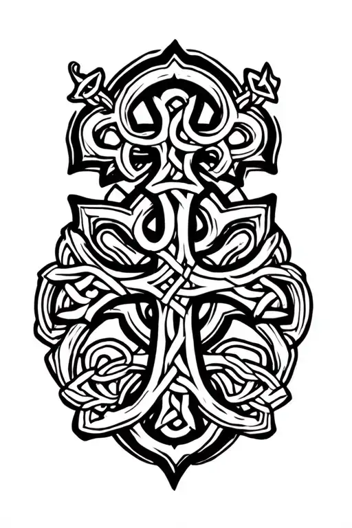Celtic cross tattoo design idea