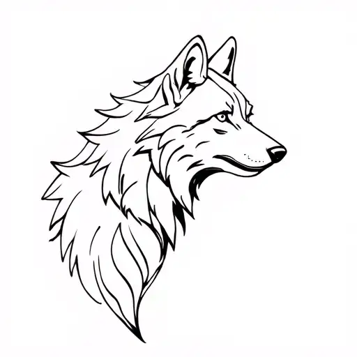 wolf silhouette tattoo design idea