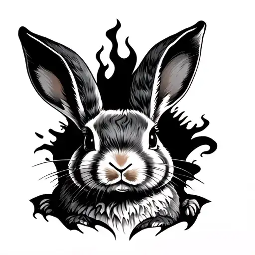 Fire Rabbit tattoo design idea