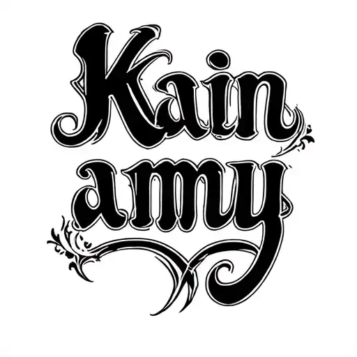 "Kain amy" Two Word Ambigram Generator tattoo design idea