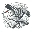 japanese crane tattoo design idea