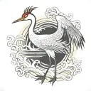japanese crane tattoo design idea