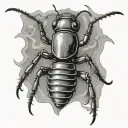 top view of a soldier termite tattoo design idea