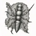 top view of a soldier termite tattoo design idea