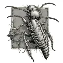 top view of a soldier termite tattoo design idea