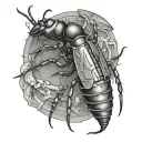 top view of a soldier termite tattoo design idea