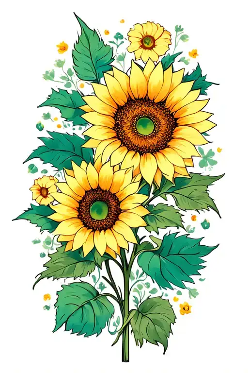 sunflowers tattoo design idea