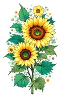 sunflowers tattoo design idea