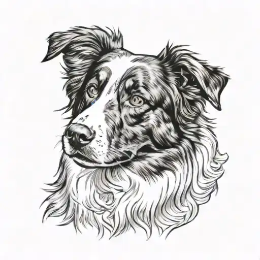 Australian shepherd tattoo design idea