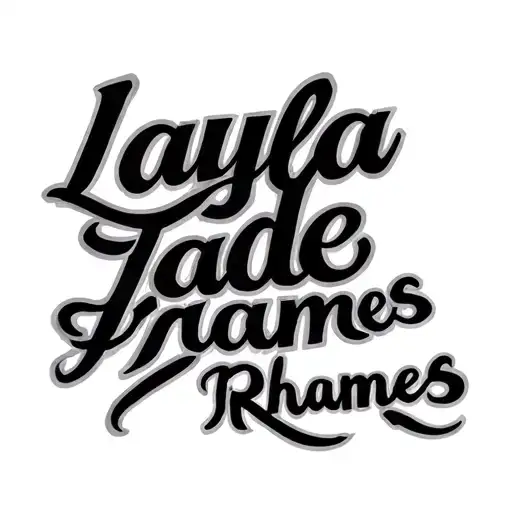 "Layla Jade Rhames" gangster font tattoo design idea