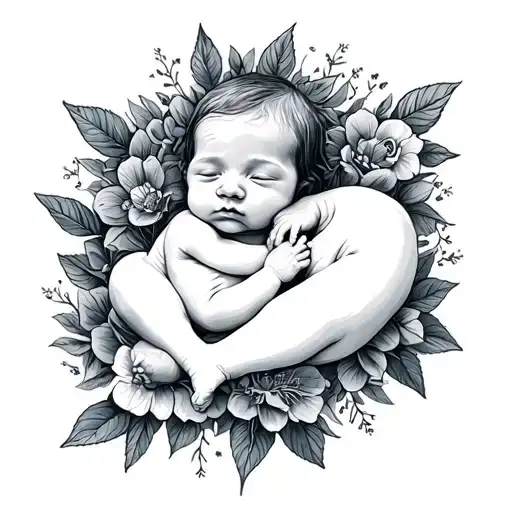 Child Birth Date tattoo design idea