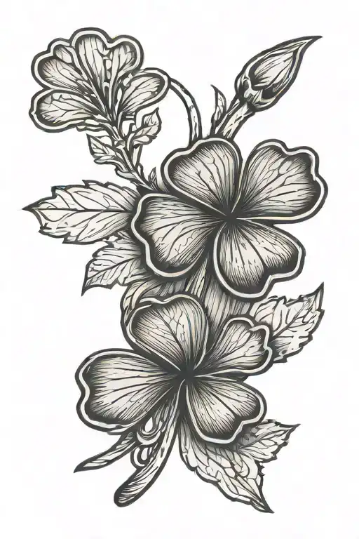 a plank of wood with a 4-leaf clover on it  tattoo design idea