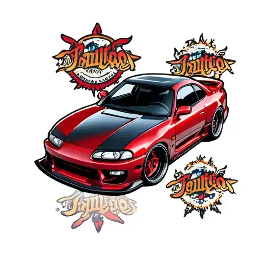 Toyota Supra MK4 tattoo design idea
