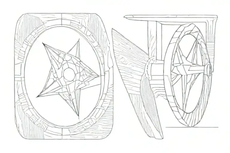 work wheels meister m1 and aufio waveform combined tattoo design idea