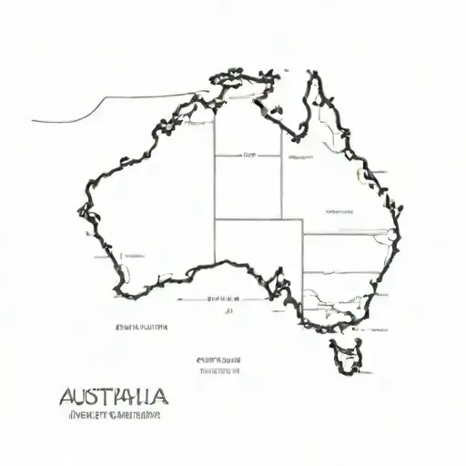 blank Australia map outline tattoo design idea