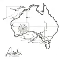 blank Australia map outline tattoo design idea