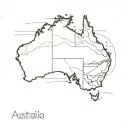 blank Australia map outline tattoo design idea