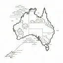 blank Australia map outline tattoo design idea