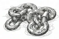 new chains connected too rusty shackles tattoo design idea