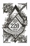 Single Arrow with the year dates 1977, 2006 and 2008 tattoo design idea