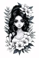 small delicate tattoo in tems ohana Lili and stich  tattoo design idea