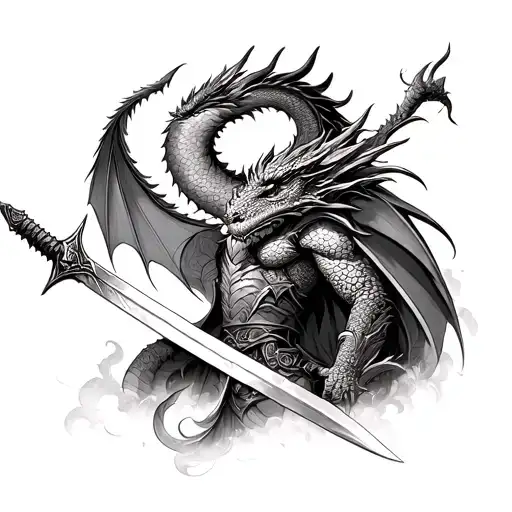 Sword Dragon Slayer tattoo design idea