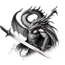Sword Dragon Slayer tattoo design idea
