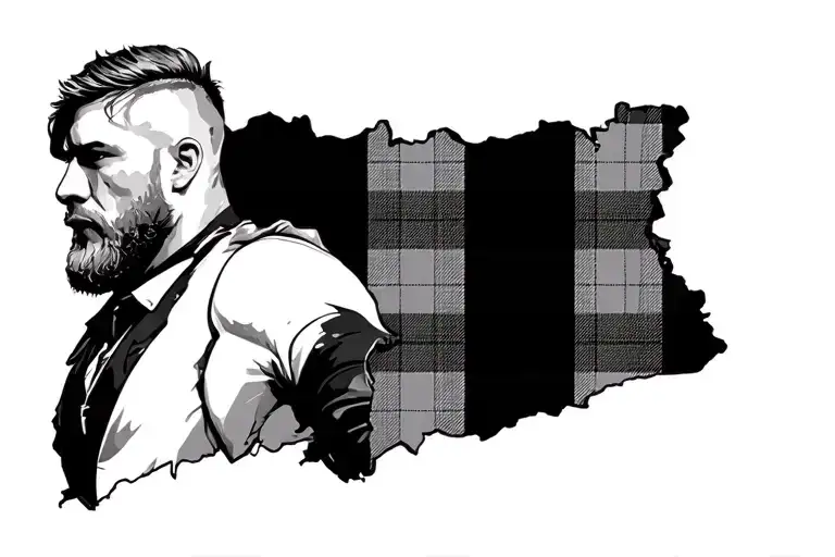 Torn McGregor tartan plaid tattoo design idea